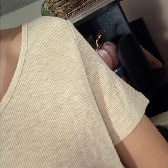 Tan Ribbed T-Shirt - Picture 3 of 3